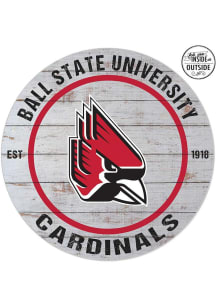 KH Sports Fan Ball State Cardinals 20x20 In Out Weathered Circle Sign