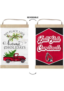 KH Sports Fan Ball State Cardinals Holiday Reversible Banner Sign
