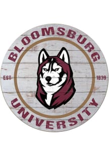 KH Sports Fan Bloomsburg University Huskies 20x20 Weathered Circle Sign