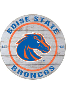 KH Sports Fan Boise State Broncos 20x20 Weathered Circle Sign