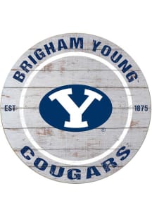 KH Sports Fan BYU Cougars 20x20 Weathered Circle Sign