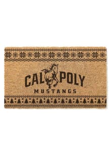 Cal Poly Mustangs Holiday Logo Door Mat