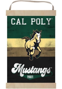 KH Sports Fan Cal Poly Mustangs Reversible Retro Banner Sign