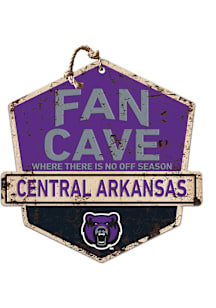 KH Sports Fan Central Arkansas Bears Fan Cave Rustic Badge Sign - Purple