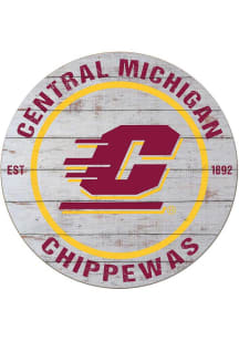 KH Sports Fan Central Michigan Chippewas 20x20 Weathered Circle Sign