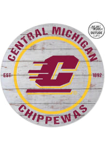 KH Sports Fan Central Michigan Chippewas 20x20 In Out Weathered Circle Sign