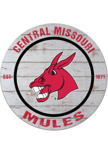 KH Sports Fan Central Missouri Mules 20x20 Weathered Circle Sign