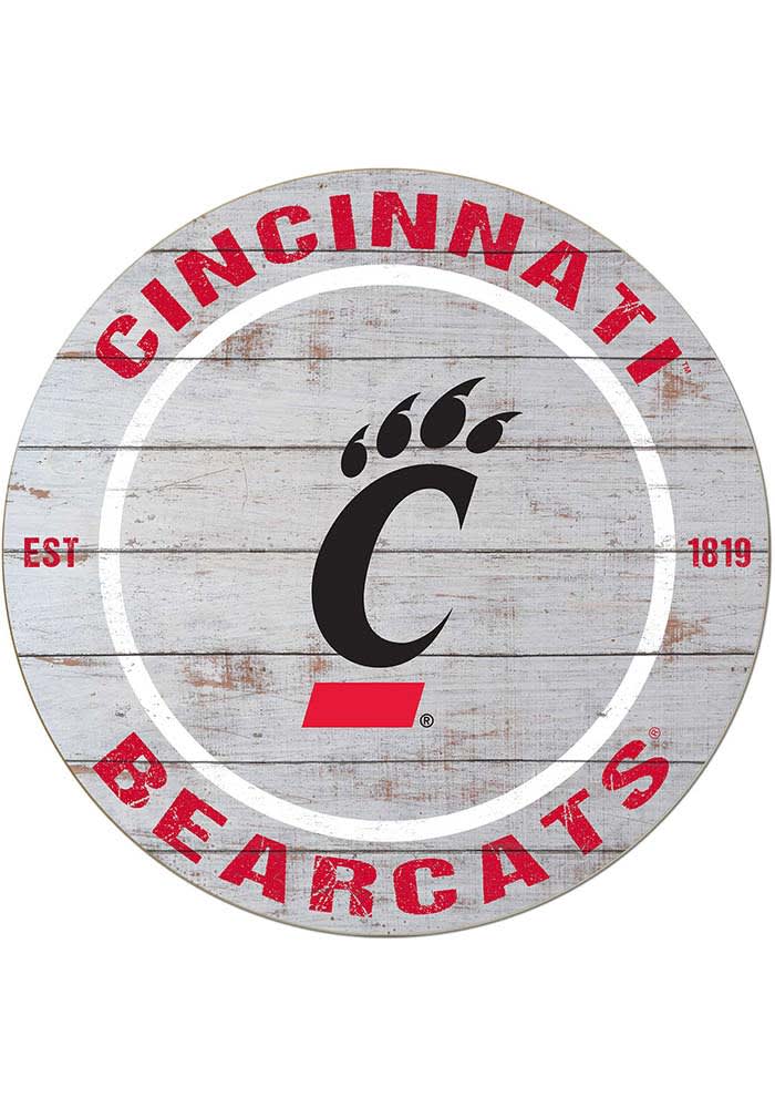 KH Sports Fan Cincinnati Bearcats 20x20 Weathered Circle Sign
