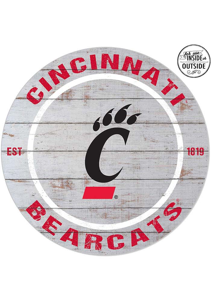 KH Sports Fan Cincinnati Bearcats 20x20 In Out Weathered Circle Sign