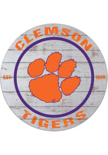 KH Sports Fan Clemson Tigers 20x20 Weathered Circle Sign