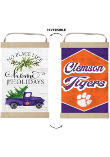 KH Sports Fan Clemson Tigers Holiday Reversible Banner Sign