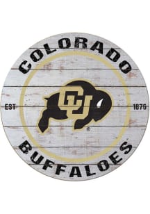 KH Sports Fan Colorado Buffaloes 20x20 Weathered Circle Sign