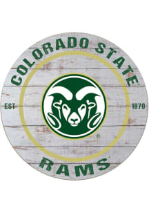 KH Sports Fan Colorado State Rams 20x20 Weathered Circle Sign