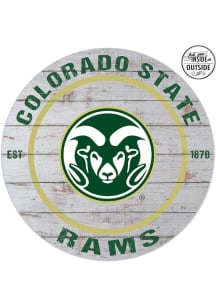 KH Sports Fan Colorado State Rams 20x20 In Out Weathered Circle Sign
