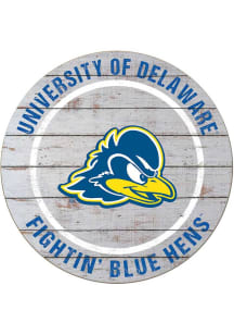 KH Sports Fan Delaware Fightin' Blue Hens 20x20 Weathered Circle Sign
