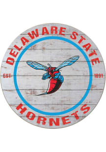 KH Sports Fan Delaware State Hornets 20x20 Weathered Circle Sign
