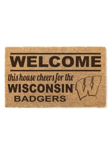 Black Wisconsin Badgers 18x30 Welcome Door Mat