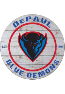 KH Sports Fan DePaul Blue Demons 20x20 Weathered Circle Sign