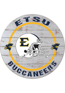 KH Sports Fan East Tennesse State Buccaneers Weathered Helmet Circle Sign
