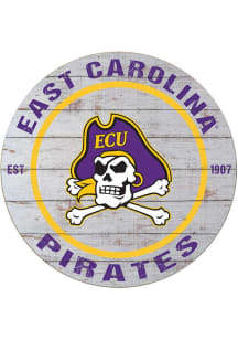 KH Sports Fan East Carolina Pirates 20x20 Weathered Circle Sign