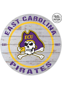 KH Sports Fan East Carolina Pirates 20x20 In Out Weathered Circle Sign