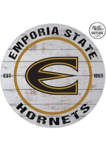 KH Sports Fan Emporia State Hornets 20x20 In Out Weathered Circle Sign