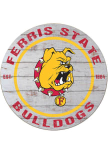 KH Sports Fan Ferris State Bulldogs 20x20 Weathered Circle Sign