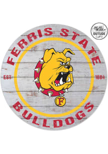 KH Sports Fan Ferris State Bulldogs 20x20 In Out Weathered Circle Sign