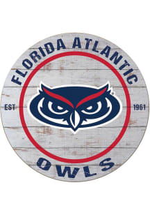 KH Sports Fan Florida Atlantic Owls 20x20 Weathered Circle Sign