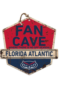 KH Sports Fan Florida Atlantic Owls Fan Cave Rustic Badge Sign
