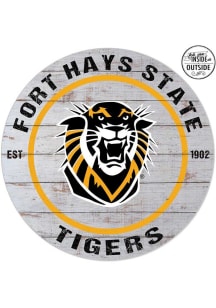 KH Sports Fan Fort Hays State Tigers 20x20 In Out Weathered Circle Sign