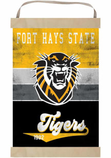 KH Sports Fan Fort Hays State Tigers Reversible Retro Banner Sign