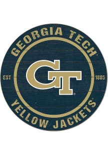 KH Sports Fan GA Tech Yellow Jackets 20x20 Colored Circle Sign