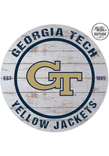 KH Sports Fan GA Tech Yellow Jackets 20x20 In Out Weathered Circle Sign