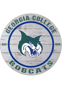 KH Sports Fan Georgia College Bobcats 20x20 Weathered Circle Sign