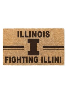 Black Illinois Fighting Illini 18x30 Team Logo Door Mat