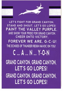KH Sports Fan Grand Canyon Antelopes 34x23 Fight Song Sign