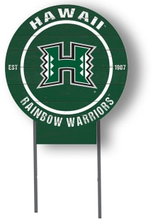 Hawaii Warriors KH Sports Fan 20x20 Color Logo Circle Yard Sign - Green