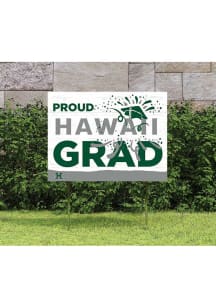 Hawaii Warriors 18x24 Proud Grad Logo Yard Sign