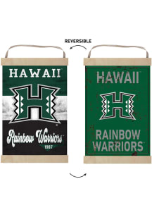 KH Sports Fan Hawaii Warriors Faux Rusted Reversible Banner Sign