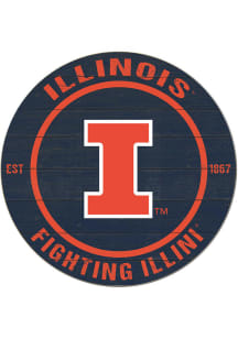 KH Sports Fan Illinois Fighting Illini 20x20 Colored Circle Sign