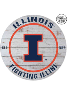 KH Sports Fan Illinois Fighting Illini 20x20 In Out Weathered Circle Sign