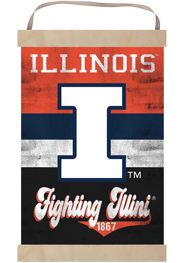 Illinois Fighting Illini Window Banner - 13x18 Inch College Sports Fan Decor With Suction Cup