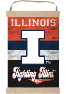 KH Sports Fan Illinois Fighting Illini Reversible Retro Banner Sign