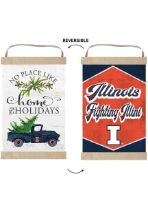 KH Sports Fan Illinois Fighting Illini Holiday Reversible Banner Sign