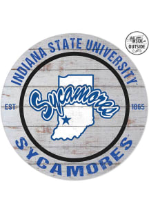 KH Sports Fan Indiana State Sycamores 20x20 In Out Weathered Circle Sign