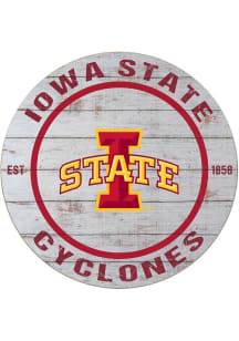 KH Sports Fan Iowa State Cyclones 20x20 Weathered Circle Sign