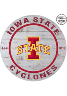 KH Sports Fan Iowa State Cyclones 20x20 In Out Weathered Circle Sign
