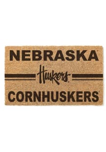 Black Nebraska Cornhuskers 18x30 Team Logo Door Mat