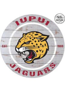KH Sports Fan IUPUI Jaguars 20x20 In Out Weathered Circle Sign